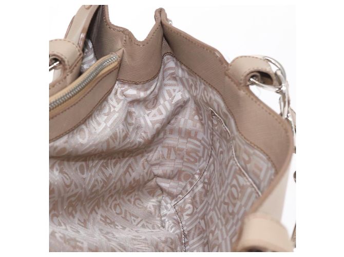Borsa tote in pelle beige argento Salvatore Ferragamo Auth ka939 - vista 22