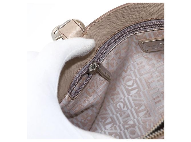 Borsa tote in pelle beige argento Salvatore Ferragamo Auth ka939 - vista 25