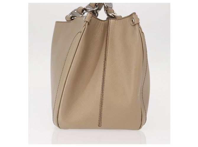 Borsa tote in pelle beige argento Salvatore Ferragamo Auth ka939 - vista 3