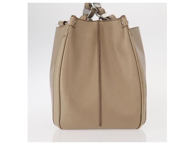 Borsa tote in pelle beige argento Salvatore Ferragamo Auth ka939 - vista 4
