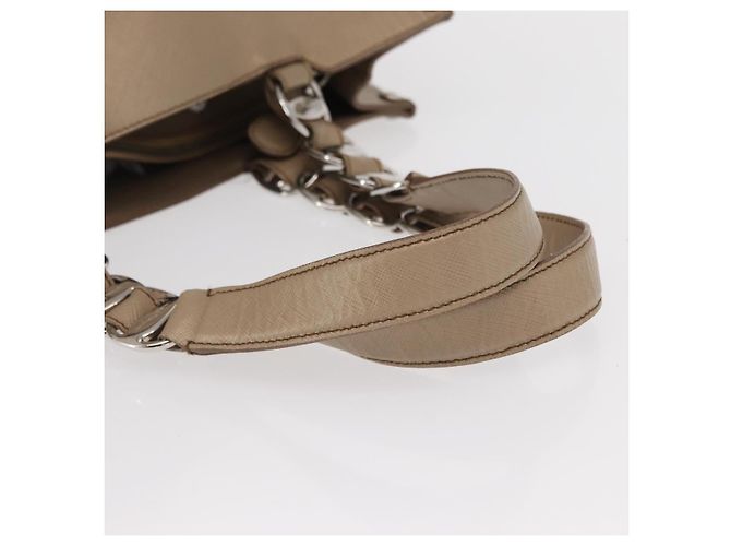 Borsa tote in pelle beige argento Salvatore Ferragamo Auth ka939 - vista 7