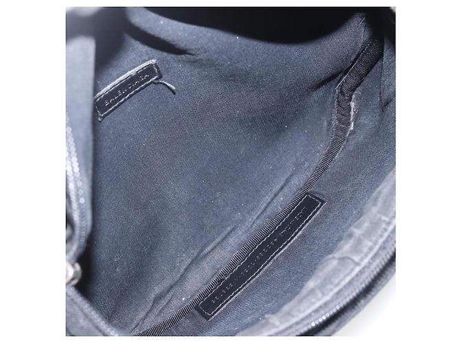 Bolsa de corpo em lona Balenciaga Preta 482389 Auth ka873 Preto - vista 11