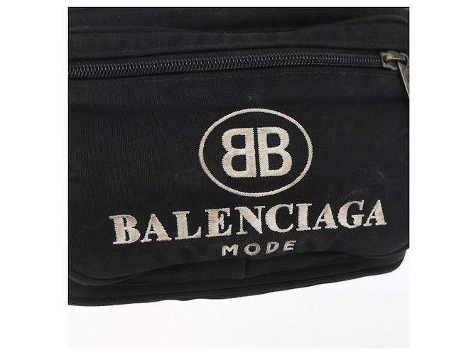 Bolsa de corpo em lona Balenciaga Preta 482389 Auth ka873 Preto - vista 18