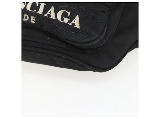 Bolsa de corpo em lona Balenciaga Preta 482389 Auth ka873 Preto - vista 8