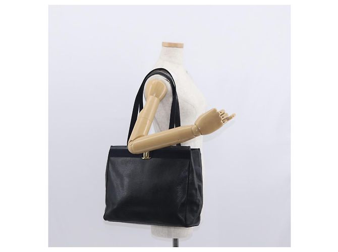 Borsa Tote Vala in pelle blu navy e oro Auth BA8751 di Salvatore Ferragamo D'oro - vista 21