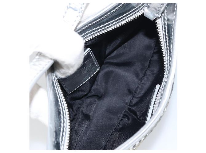 Borsa a Spalla Burberry Nova Check PVC Argento Auth 156475 - vista 11