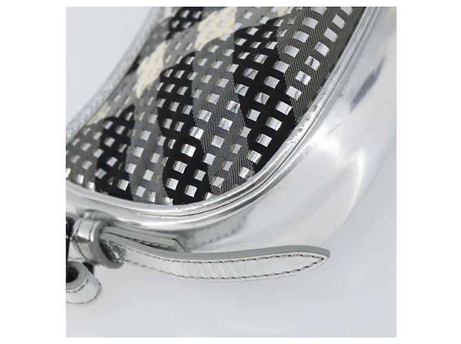 Borsa a Spalla Burberry Nova Check PVC Argento Auth 156475 - vista 16