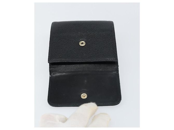 Portefeuille CHANEL en cuir caviar noir avec CC doré Auth fm4996 - vue 17