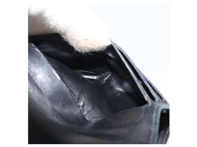 Portefeuille CHANEL en cuir caviar noir avec CC doré Auth fm4996 - vue 22