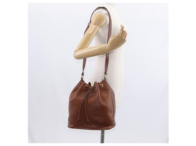 Autre Marque Borsa a Spalla Burberrys in Pelle Marrone Oro Auth 151776 D'oro - vista 21