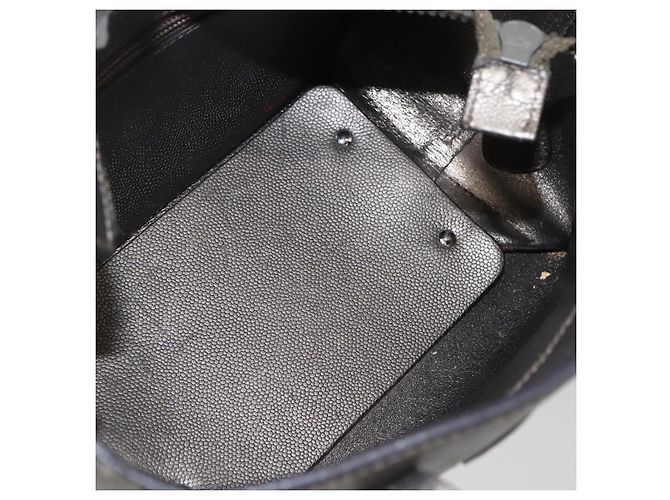 Borsa a mano in pelle Gancini Salvatore Ferragamo Argento Auth BA9175 - vista 10