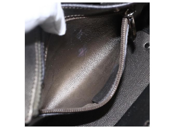 Borsa a mano in pelle Gancini Salvatore Ferragamo Argento Auth BA9175 - vista 11