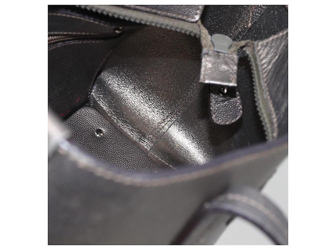 Borsa a mano in pelle Gancini Salvatore Ferragamo Argento Auth BA9175 - vista 20