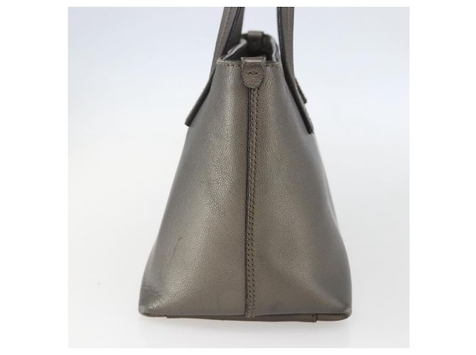 Borsa a mano in pelle Gancini Salvatore Ferragamo Argento Auth BA9175 - vista 3
