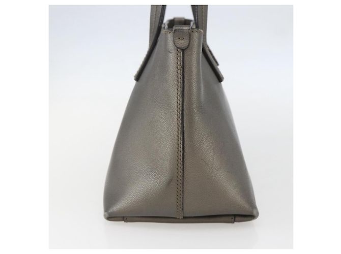 Borsa a mano in pelle Gancini Salvatore Ferragamo Argento Auth BA9175 - vista 4