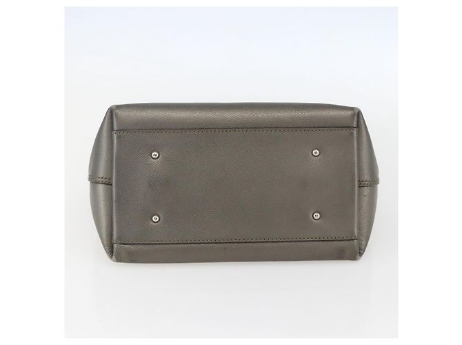 Borsa a mano in pelle Gancini Salvatore Ferragamo Argento Auth BA9175 - vista 5
