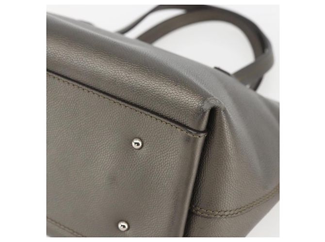 Borsa a mano in pelle Gancini Salvatore Ferragamo Argento Auth BA9175 - vista 9