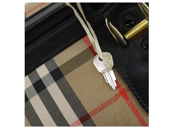 Autre Marque Borsa Boston in tela Nova Check Burberrys beige oro Auth 155390 D'oro - vista 10