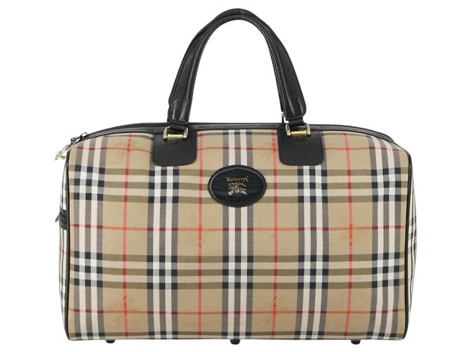 Autre Marque Borsa Boston in tela Nova Check Burberrys beige oro Auth 155390 D'oro - vista 13