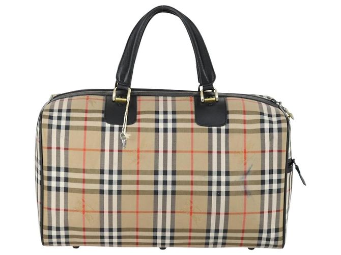 Autre Marque Borsa Boston in tela Nova Check Burberrys beige oro Auth 155390 D'oro - vista 2