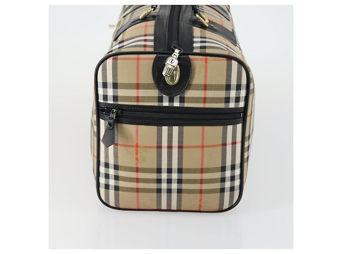 Autre Marque Borsa Boston in tela Nova Check Burberrys beige oro Auth 155390 D'oro - vista 4