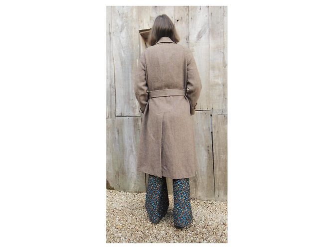 Abrigo Burberry de tweed Shetland marrón Castaño - vista 4