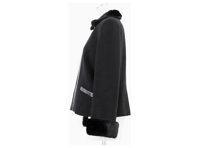 LEONARD FASHION PARIS giacca in cashmere e visone Nero - vista 12