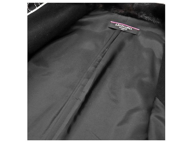 LEONARD FASHION PARIS giacca in cashmere e visone Nero - vista 15