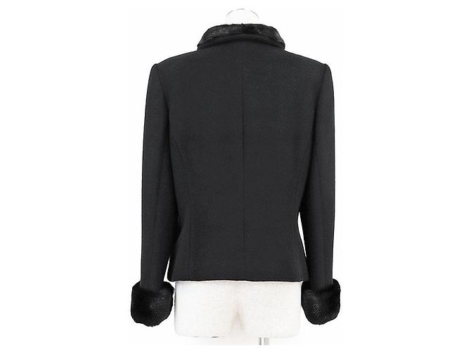 LEONARD FASHION PARIS giacca in cashmere e visone Nero - vista 9
