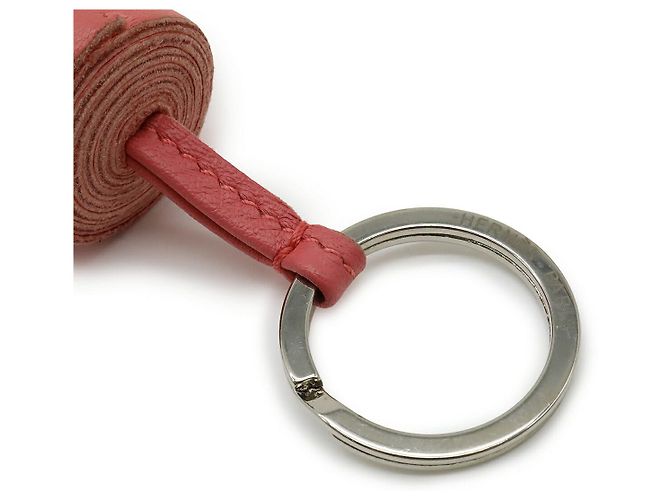 Portachiavi Hermès Carmen Agneau Milo Rosa - vista 3
