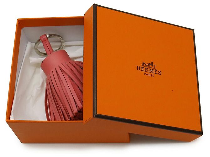 Portachiavi Hermès Carmen Agneau Milo Rosa - vista 6
