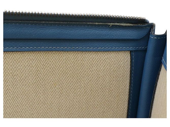 Hermès Clutch per tablet Evercolor Hermes Blu - vista 7