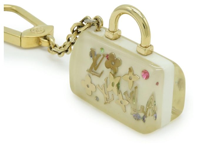 Portachiavi Speedy Inclusion di Louis Vuitton Bianco Monogramma - vista 4