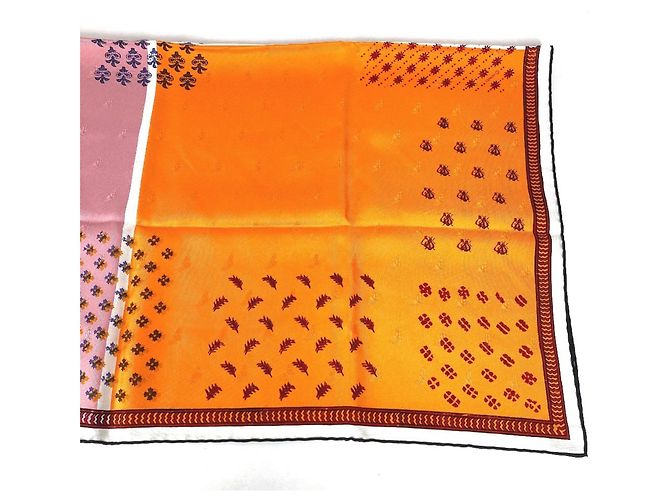 Foulard in seta Carré 90 di Hermès Rosa Arancione - vista 4