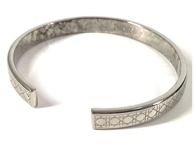 Bracciale Bangle Logo Cannage di Christian Dior Argento - vista 2