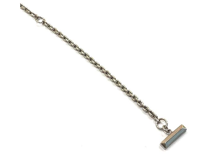 Tiffany T Tiffany & Co. 18K Gold T-One Circle Pendant Chain Necklace Silvery - view 10