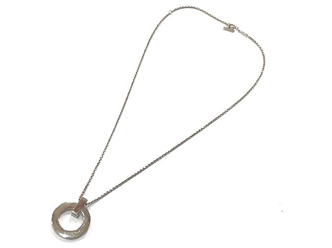 Tiffany T Tiffany & Co. 18K Gold T-One Circle Pendant Chain Necklace Silvery - view 4