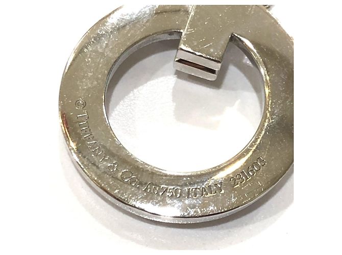 Tiffany T Tiffany & Co. 18K Gold T-One Circle Pendant Chain Necklace Silvery - view 7