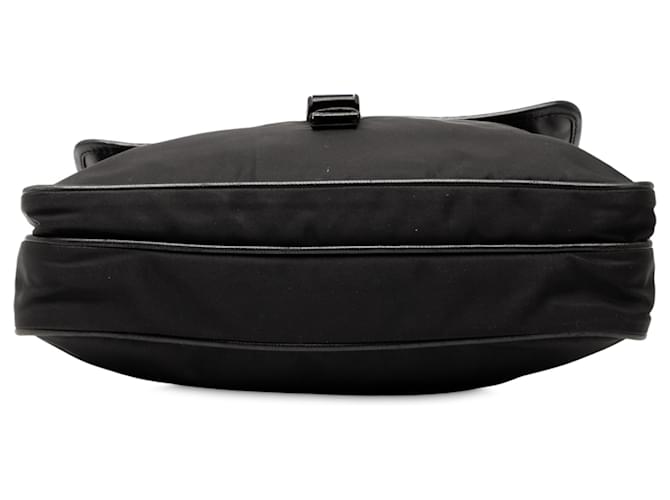 Prada Borsa a Tracolla Nera in Tessuto con Zip Nero - vista 3