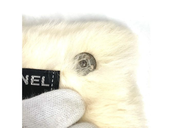 Bracciale in pelliccia con logo CC Coco vintage di Chanel Nero Bianco Giallo - vista 9