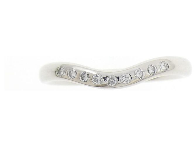 Tiffany & Co Anello Curvo 9P Tiffany in Platino Argento - vista 2