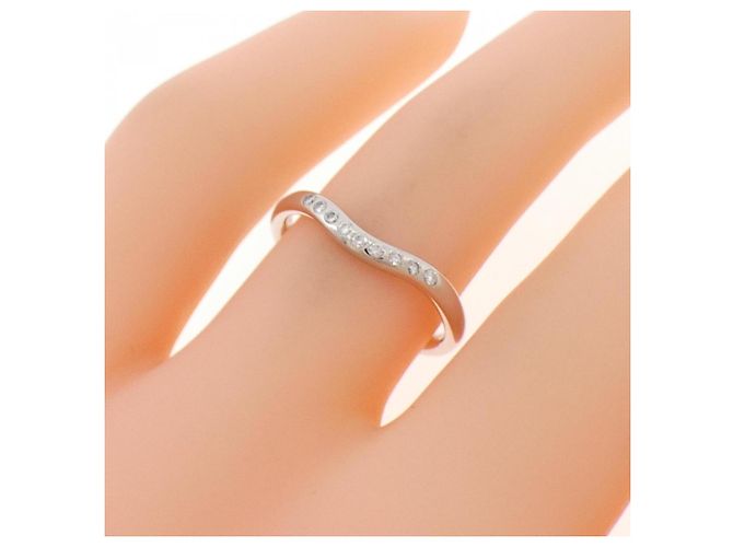 Tiffany & Co Anello Curvo 9P Tiffany in Platino Argento - vista 5