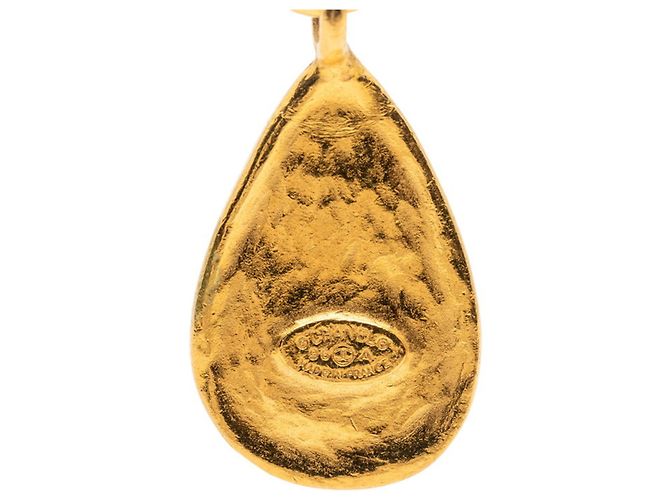 Orecchini vintage Chanel Coco Mark Gripoir Swing Blu D'oro - vista 3