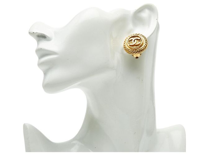 Vintage Chanel Coco Mark Ohrringe Golden - Ansicht 6
