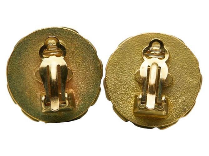 Orecchini a clip vintage Chanel Coco Mark D'oro - vista 3
