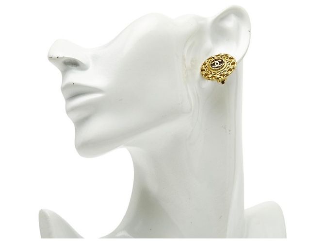 Orecchini a clip vintage Chanel Coco Mark D'oro - vista 6