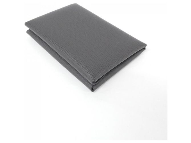 Monedero Duo Calvi Hermès Gris antracita Damier ebene - vista 2