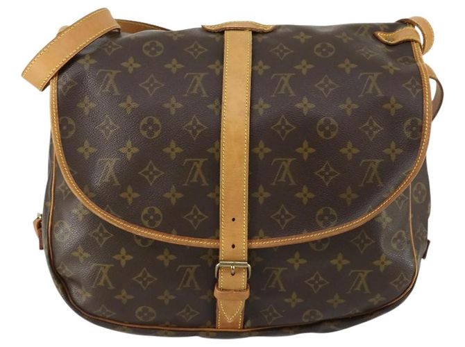 Borsa Saumur Louis Vuitton in tela Monogram 35 Marrone - vista 2