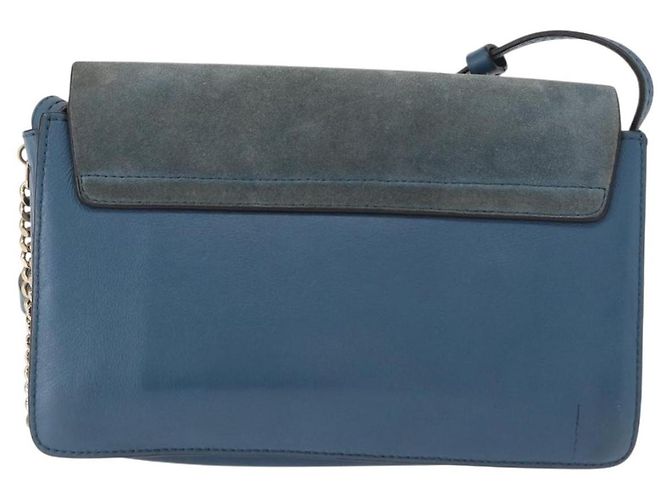 Chloé Borsa a Spalla Faye in Pelle e Camoscio - Piccola Blu - vista 2
