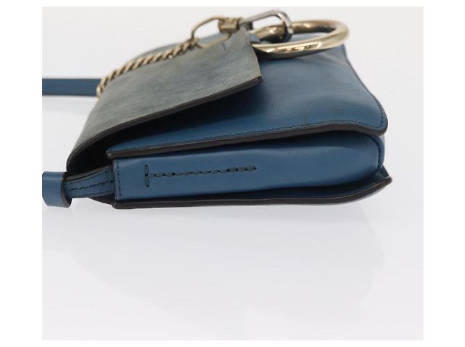 Chloé Borsa a Spalla Faye in Pelle e Camoscio - Piccola Blu - vista 4
